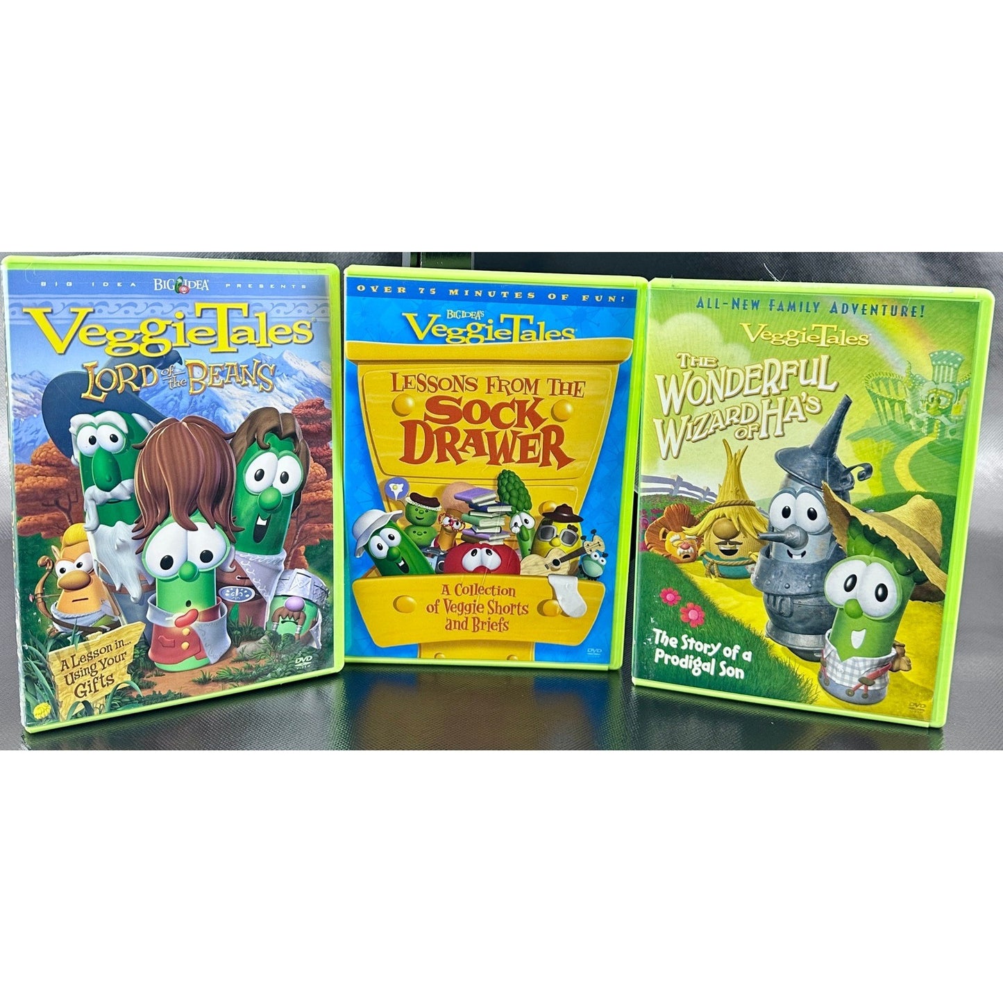 VeggieTales DVD Bundle: 3-Pack Lord of the Beans, Sock Drawer, Wizard Ha's by Buysaavy