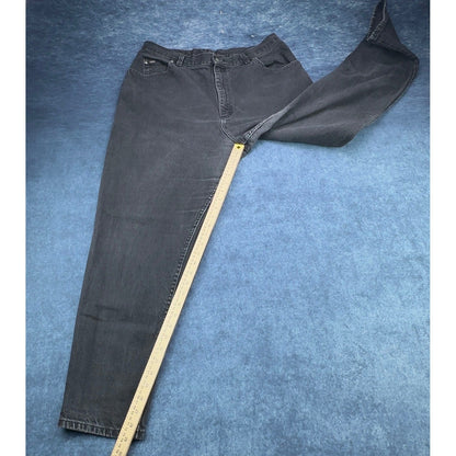 Lee Vintage 90s High Waisted Mom Jeans Faded Black Tapered Leg 18W Med USA Made by Lee