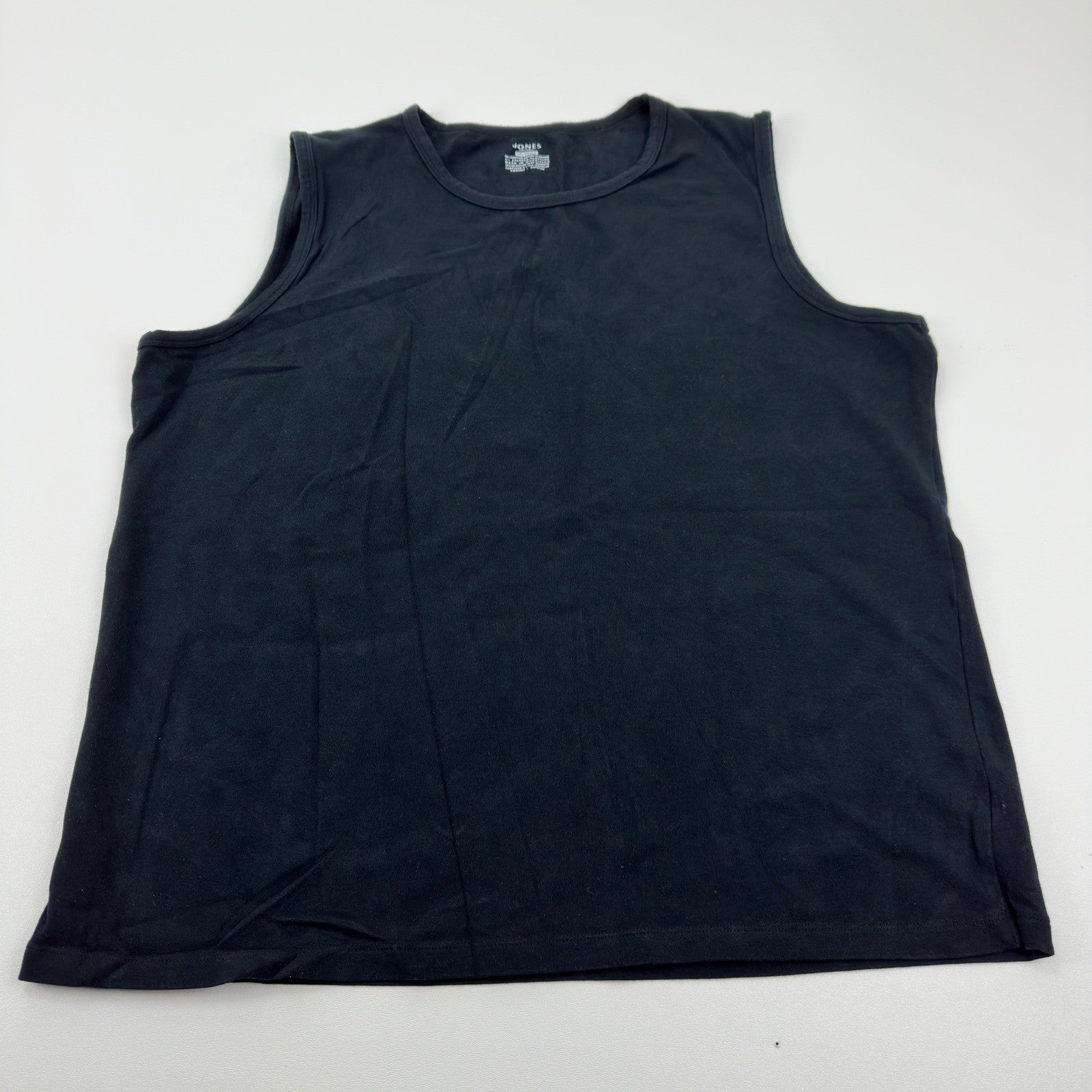Jones Sport Black Sleeveless Crew Neck Tank Top XXL Cotton Spandex Stretch by Jones Sport