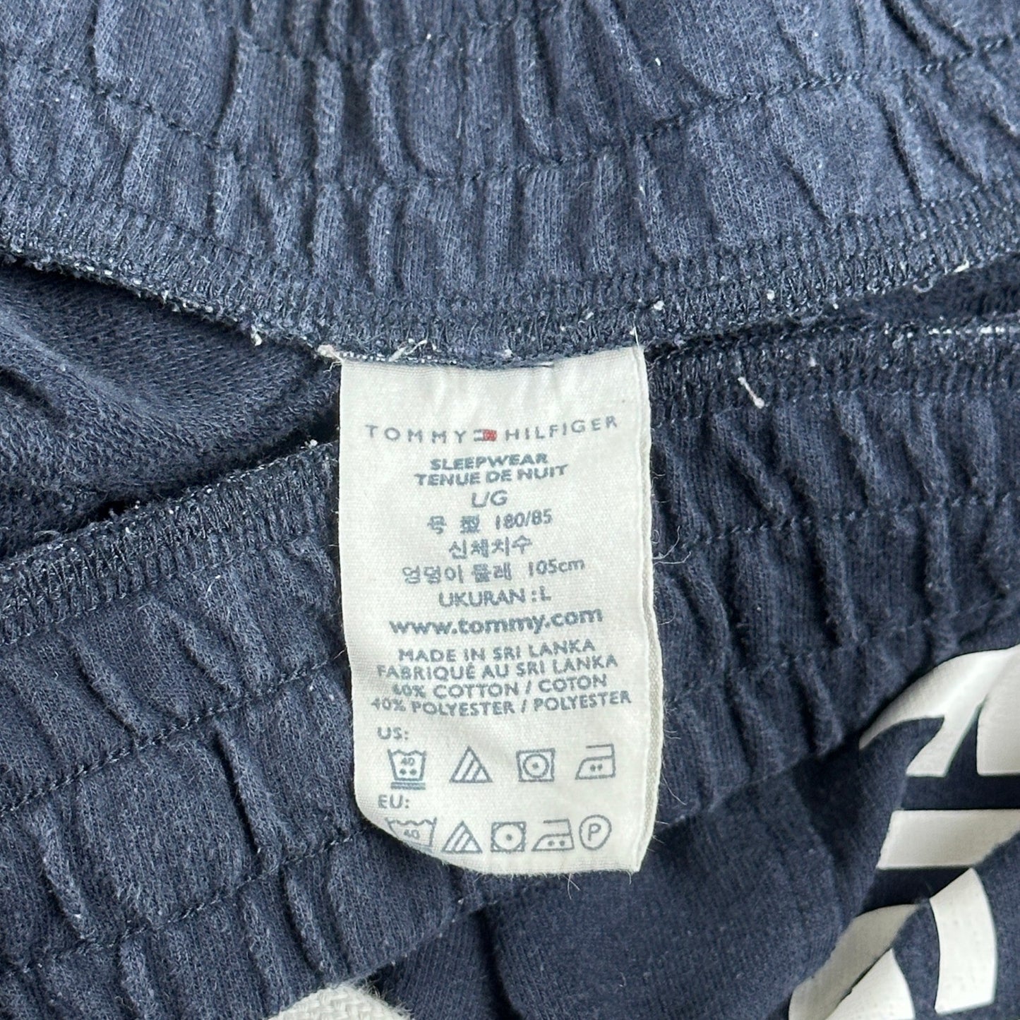 Tommy Hilfiger Mens Navy Blue Logo Tape Sleepwear Jogger Pants Size Large L by Tommy Hilfiger