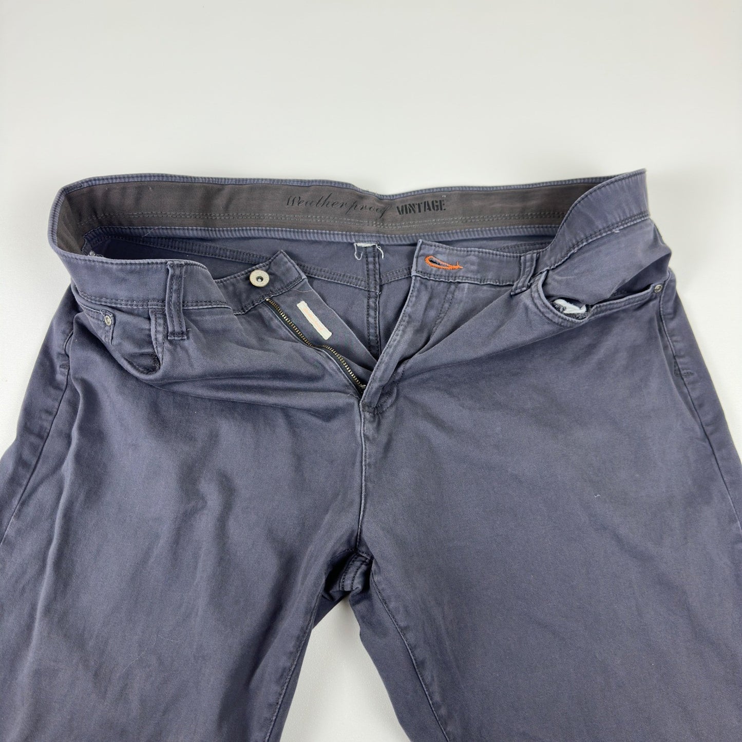Weatherproof Vintage Mens Straight Fit Pants Gray 40x30 Cotton Stretch Chino by Weatherproof Vintage