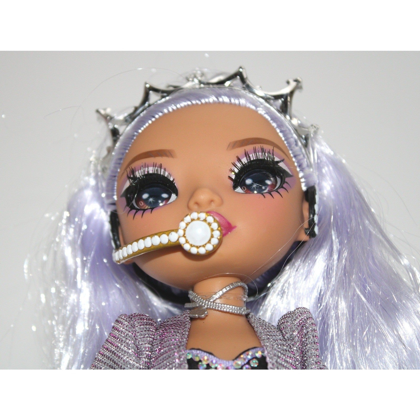 Rainbow High Violet Willow Doll with Crown and Microphone Fashion Toy for Girls by Unbranded