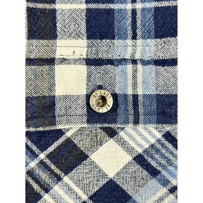 At Last & Co Blue White Plaid Cotton Button Down Shirt Mens 18/20 Flannel L/S by At Last & Co.