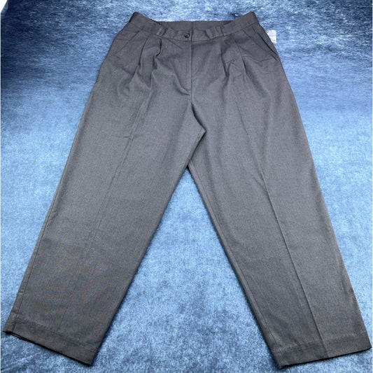 Tribeca Studio Women Gray Pleated Tapered Dress Pants 18WP Made in USA 95761207 by Tribeca Studio