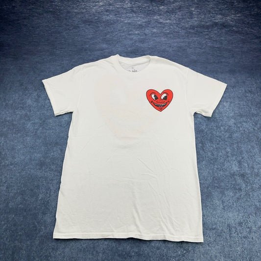 Keith Haring Graphic Tee - Smiling Heart White by Keith Haring