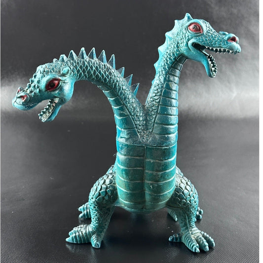 Imperial 1985 Two-Headed Dragon Figurine - Vintage Hong Kong Toy, Teal by Imperial