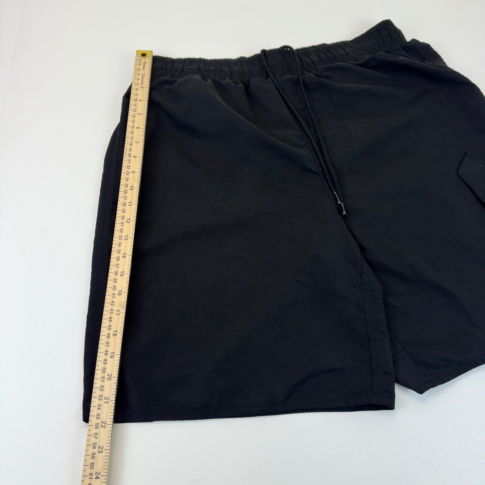 Island Joe Mens XL Swim Trunks Black Cargo Board Shorts Mesh Lined Drawstring by Island Joe
