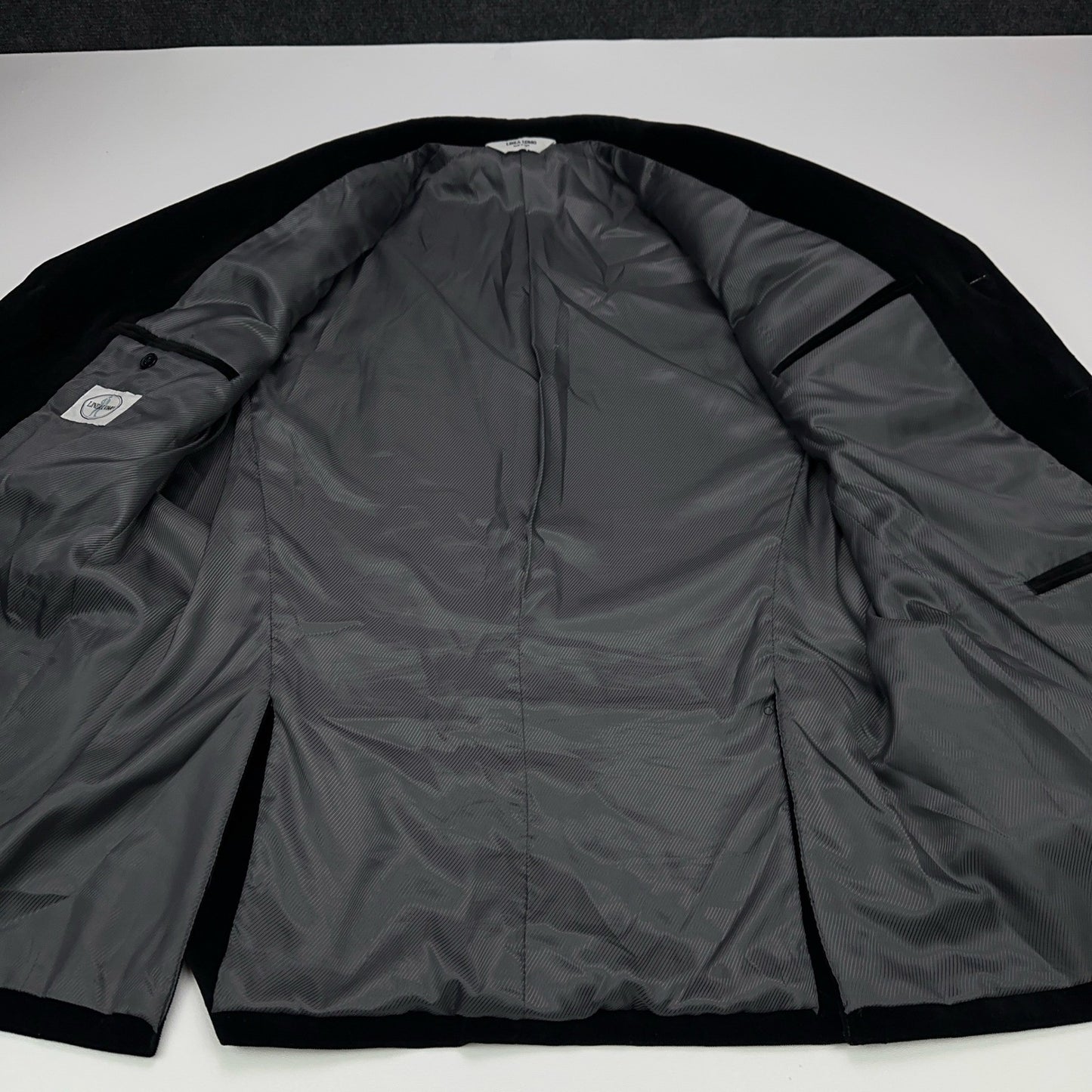 Linea Uomo Mens Black Velvet Blazer 3 Button Sport Coat Jacket 46 REG Cotton by Linea Uomo