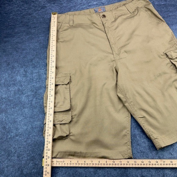 Roadblock Mens Cargo Shorts Khaki Tan Size 36 Multi Pocket Utility Casual Cotton by Roadblock