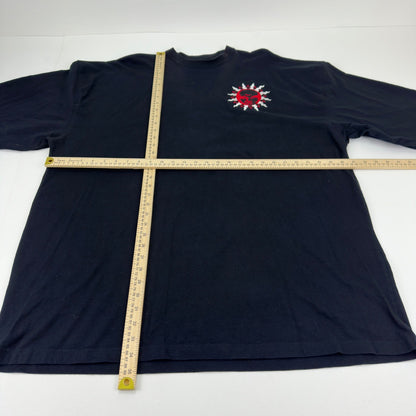 Luxe-T Luxury Sport Mens 3X Black Long Sleeve Embroidered Sun Graphic Tee Shirt by Luxe-T