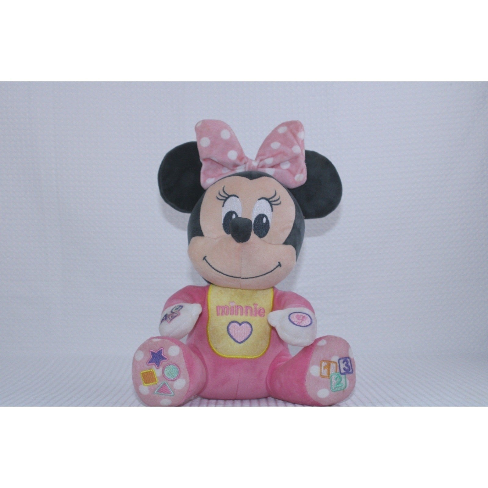 Disney Minnie Mouse Baby Learning Plush Toy Pink Pajamas Shapes 12" Length by Disney