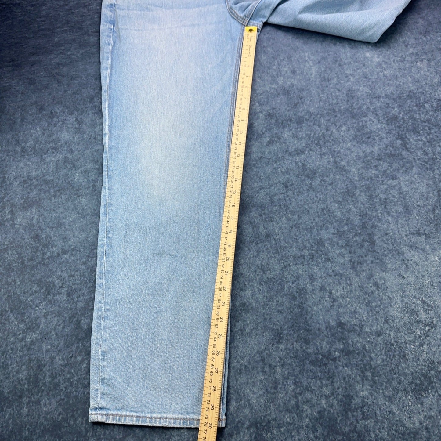 American Eagle Super High-Rise Straight Jeans Light Wash Blue Stretch Size 16 by American Eagle Outfitters