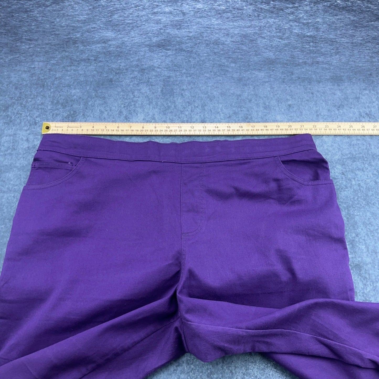 Catherines Timeless Fit Purple Capri Pants Plus Size 2X 22/24W Stretch Cotton by Catherines