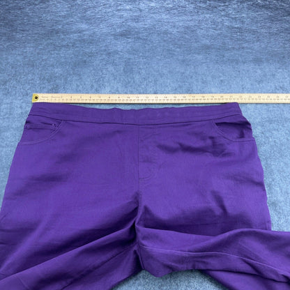 Catherines Timeless Fit Purple Capri Pants Plus Size 2X 22/24W Stretch Cotton by Catherines