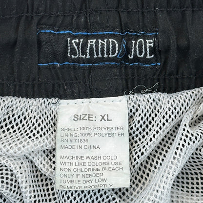 Island Joe Mens XL Swim Trunks Black Cargo Board Shorts Mesh Lined Drawstring by Island Joe