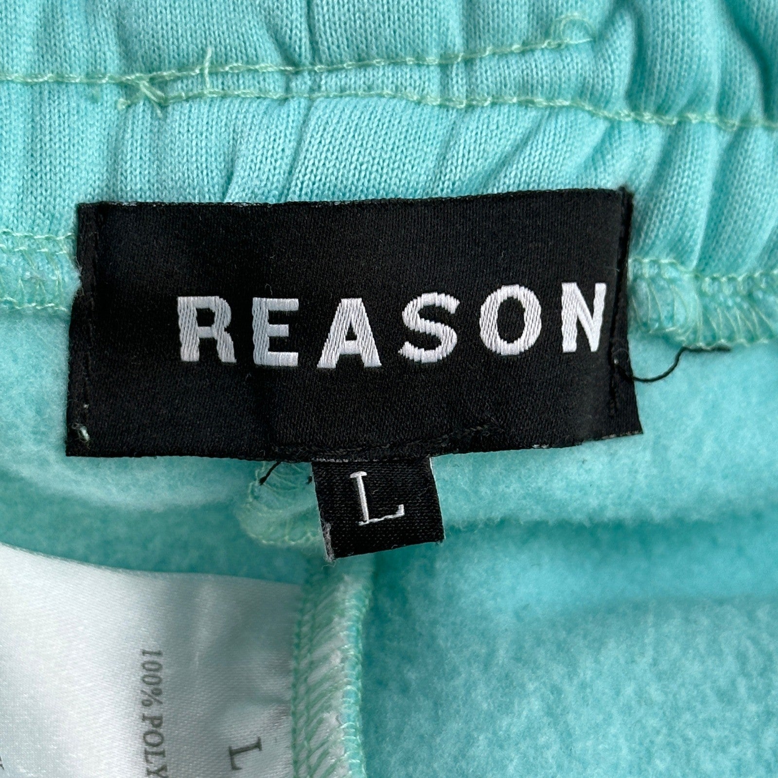Reason Mens L Teal Cargo Sweatpants Drawstring Pockets Streetwear Casual by Reason