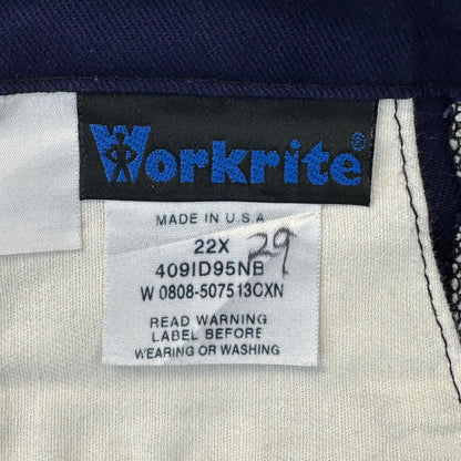 Workrite Mens Navy Blue Industrial Work Pants Cotton Twill 409ID95NB 44x42 by Workrite
