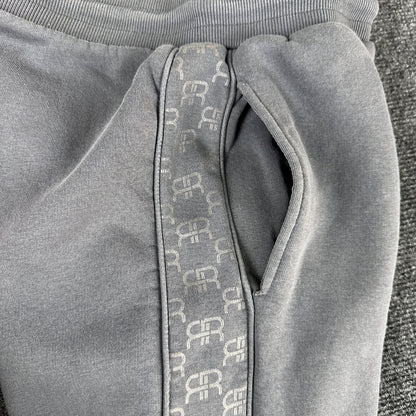 River Island Mens Logo Tape Joggers Charcoal Grey Fleece Sweatpants Large L by River Island