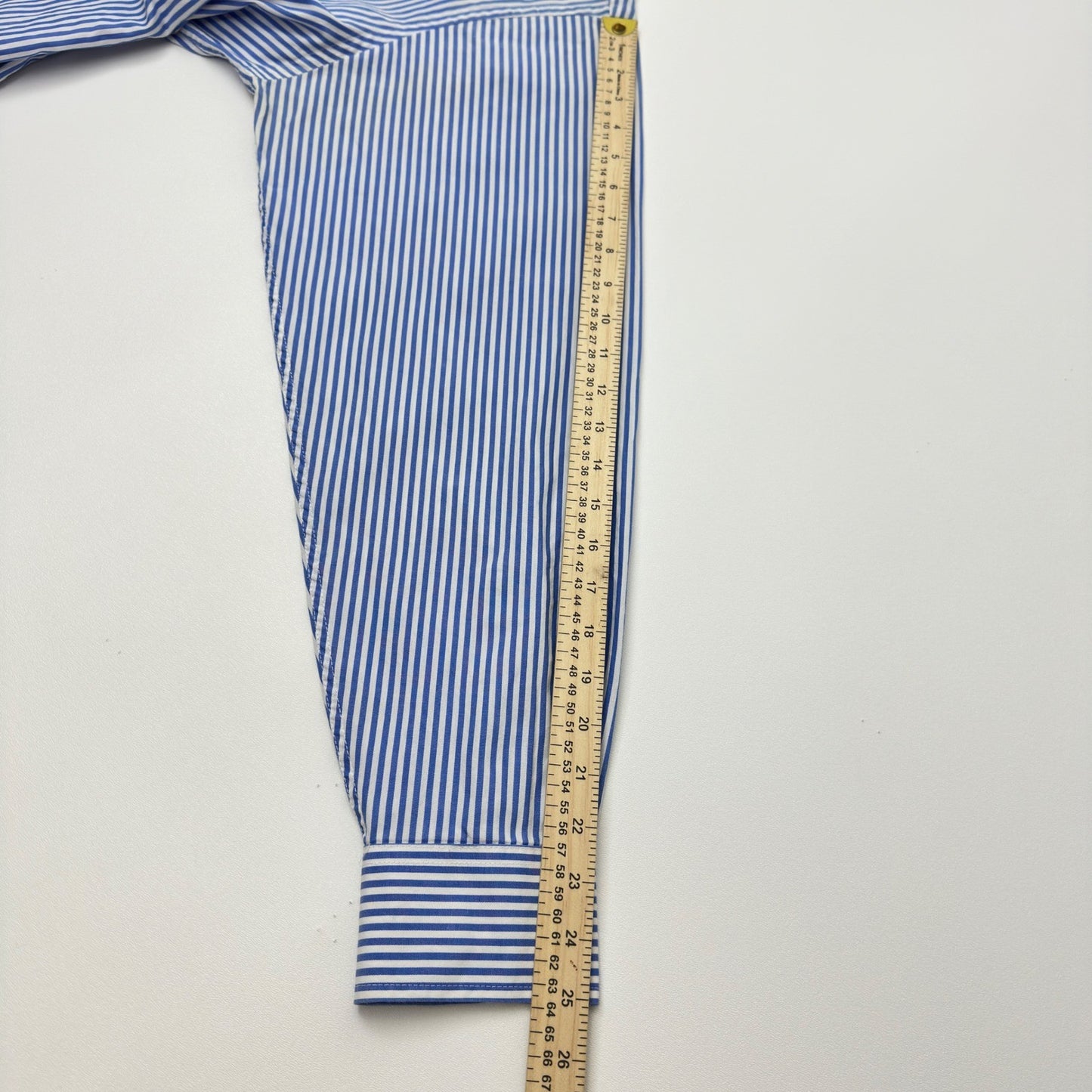 IZOD Luxury Sport Mens Blue White Striped 80s 2-Ply Pinpoint Cotton Shirt L by IZOD