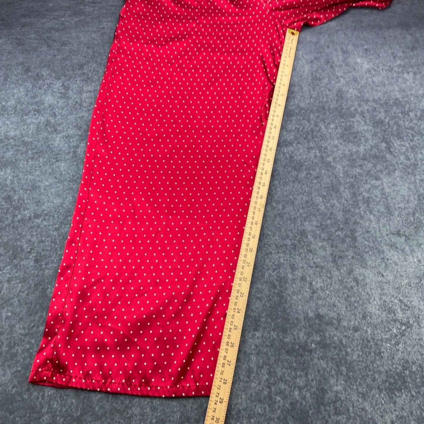 Gilligan O'Malley Womens XL Red Polka Dot Satin Pajama Set Button Up Wide Leg by Gilligan & O'Malley