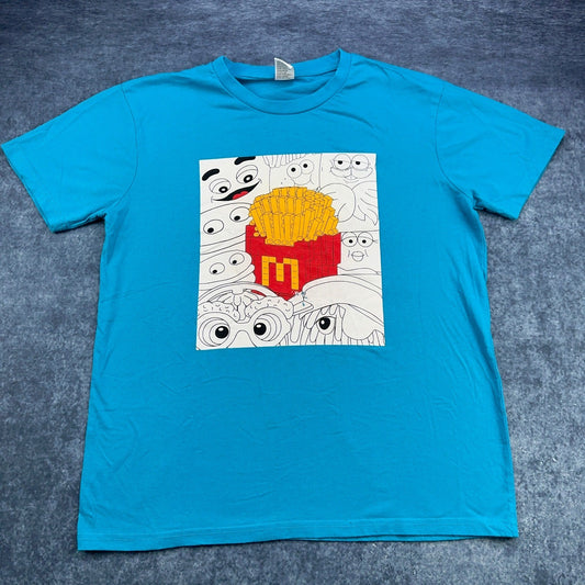 McDonalds Nanoblock Graphic T-Shirt Mens Large Blue Hamburglar Grimace Birdie by McDonald's