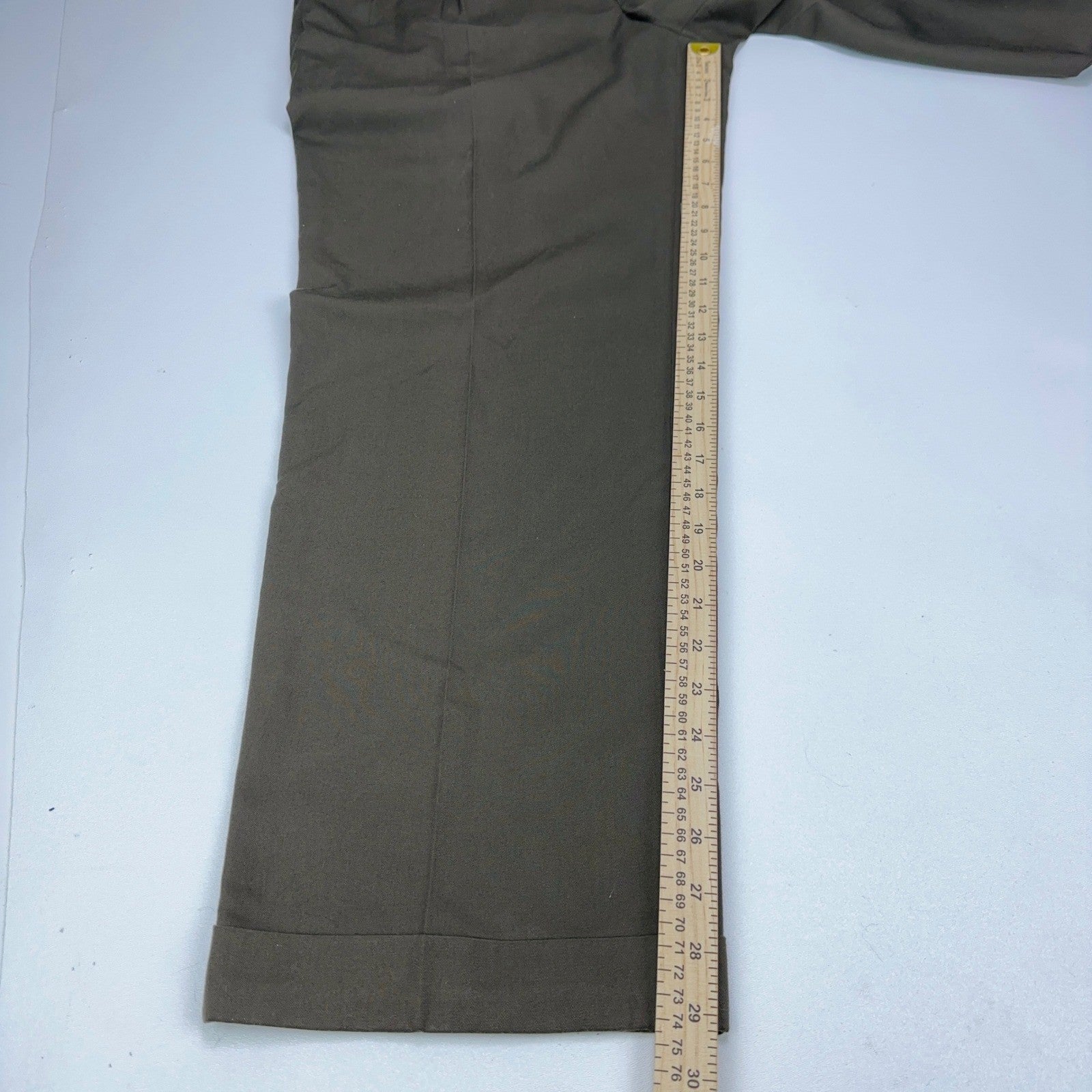 Braggi Louis Raphael Mens Pleated Dress Pants Olive Brown Cuffed 35x42 by Braggi by Louis Raphael