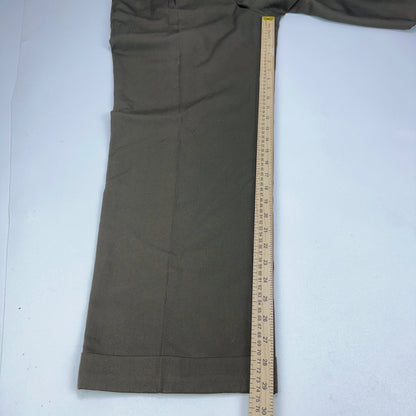 Braggi Louis Raphael Mens Pleated Dress Pants Olive Brown Cuffed 35x42 by Braggi by Louis Raphael