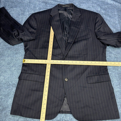 Lauren Ralph Lauren Mens 44R Black Pinstripe 100% Wool 2-Piece Suit Pleated by Lauren Ralph Lauren