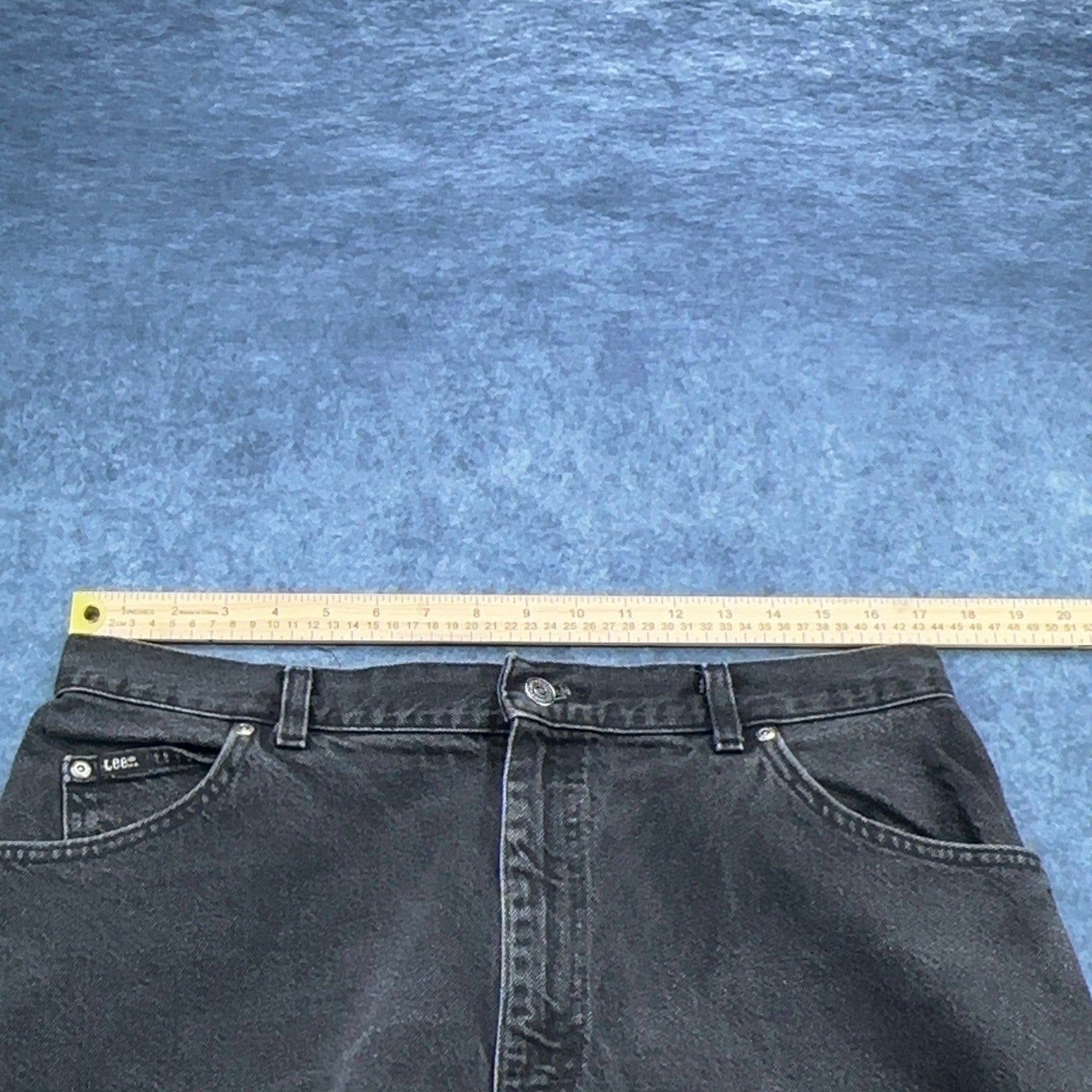 Lee Vintage 90s High Waisted Mom Jeans Faded Black Tapered Leg 18W Med USA Made by Lee