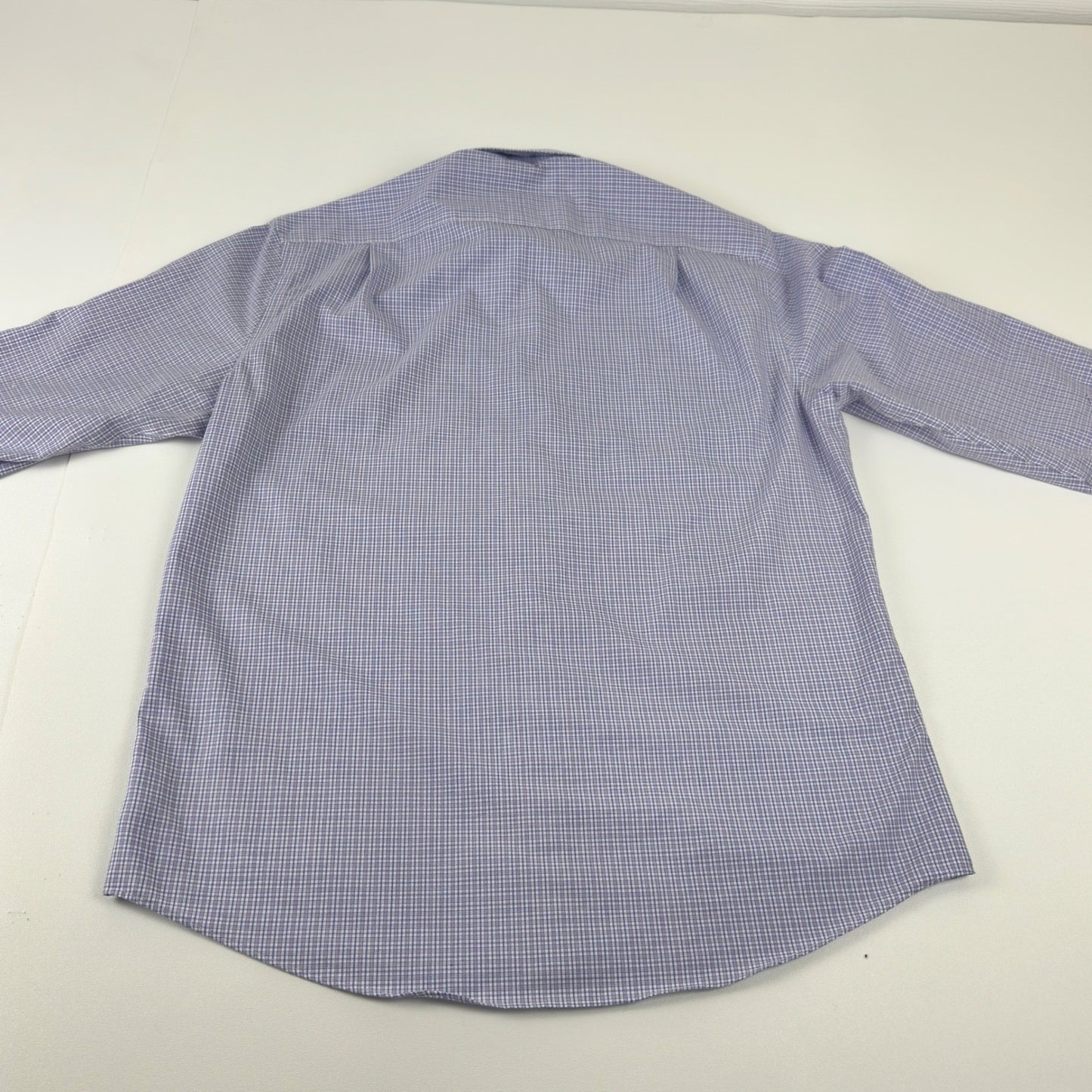 Jos. A. Bank 1905 Mens Tailored Fit Non-Iron Cotton Shirt Purple Check 16.5-34 by Jos. A. Bank