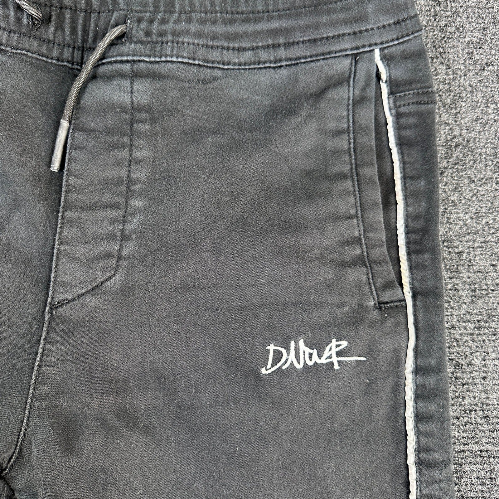 Zara Man Black Tapered Joggers Side Piping Drawstring Waist Mens Size L MEX 32 by Zara