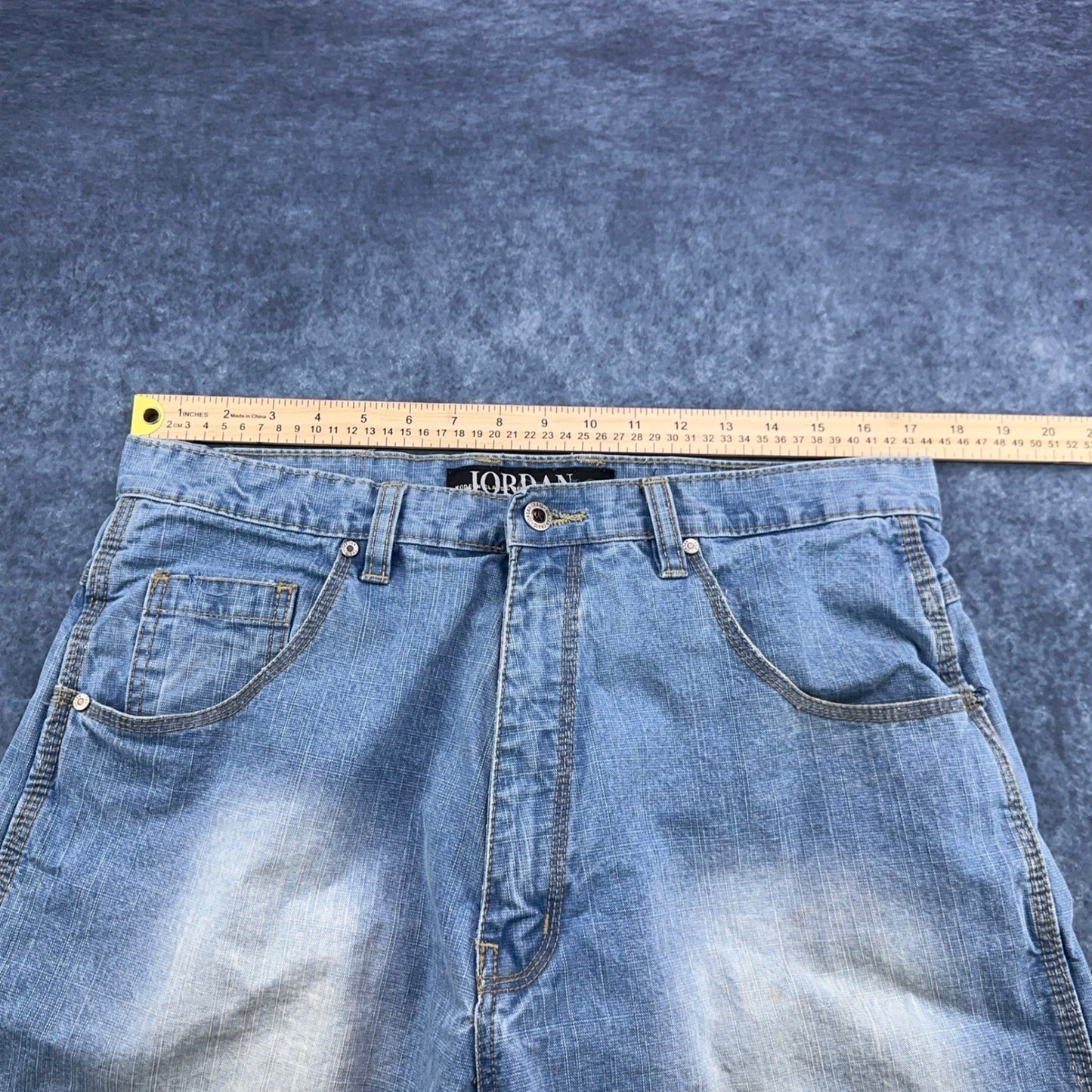 Jordan Craig Modern Classic Denim Shorts Light Wash Blue Mens 36 Streetwear Y2K by Jordan Craig