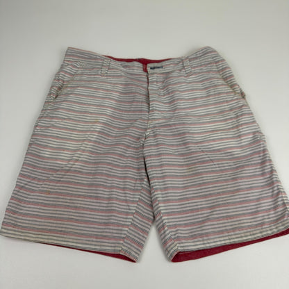 Howe Mens Reversible Shorts Red Solid Striped Casual Summer Size 35 by Howe