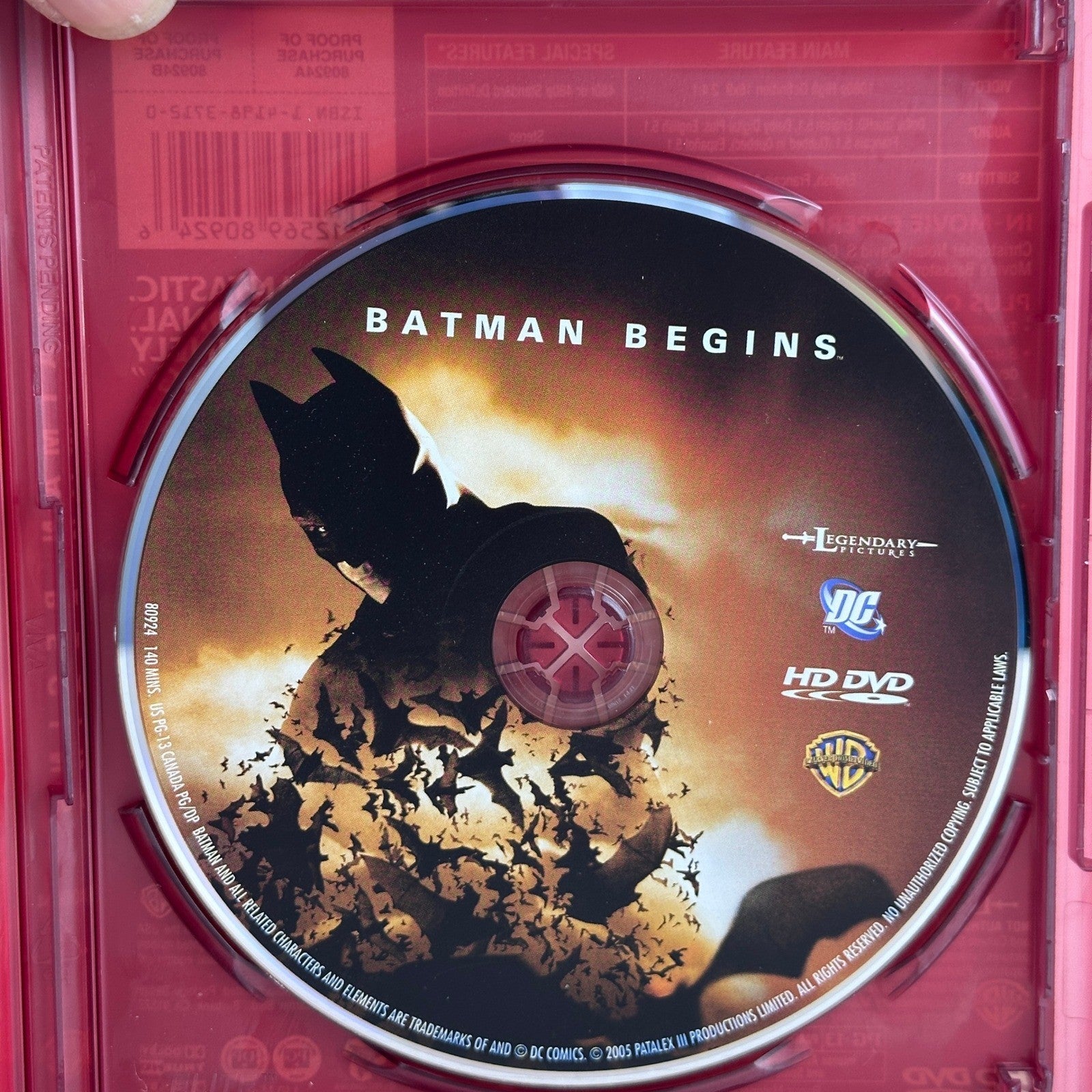 Batman Begins HD DVD 2006 Christopher Nolan Christian Bale Warner Bros 80924 by Buysaavy