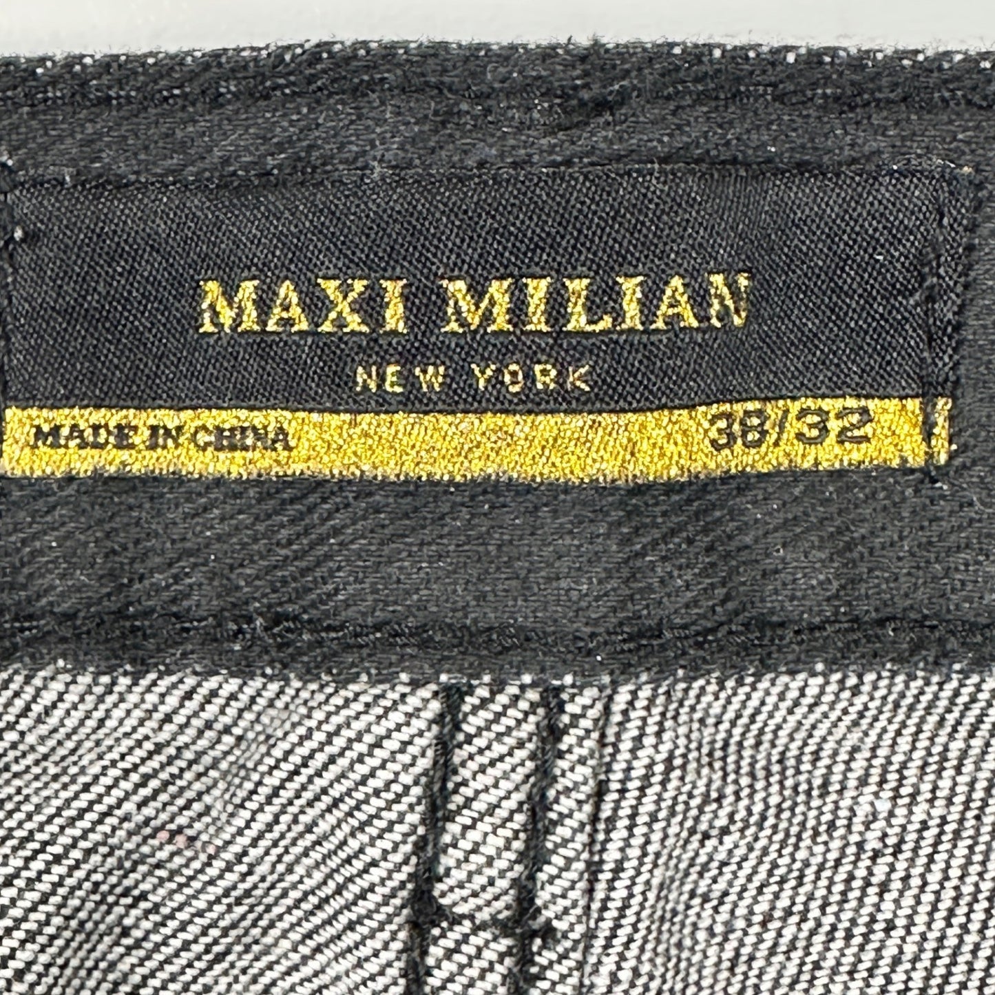 Maxi Milian New York Mens Black Straight Leg Denim Jeans Size 38x32 Dark Wash by Maxi Milian