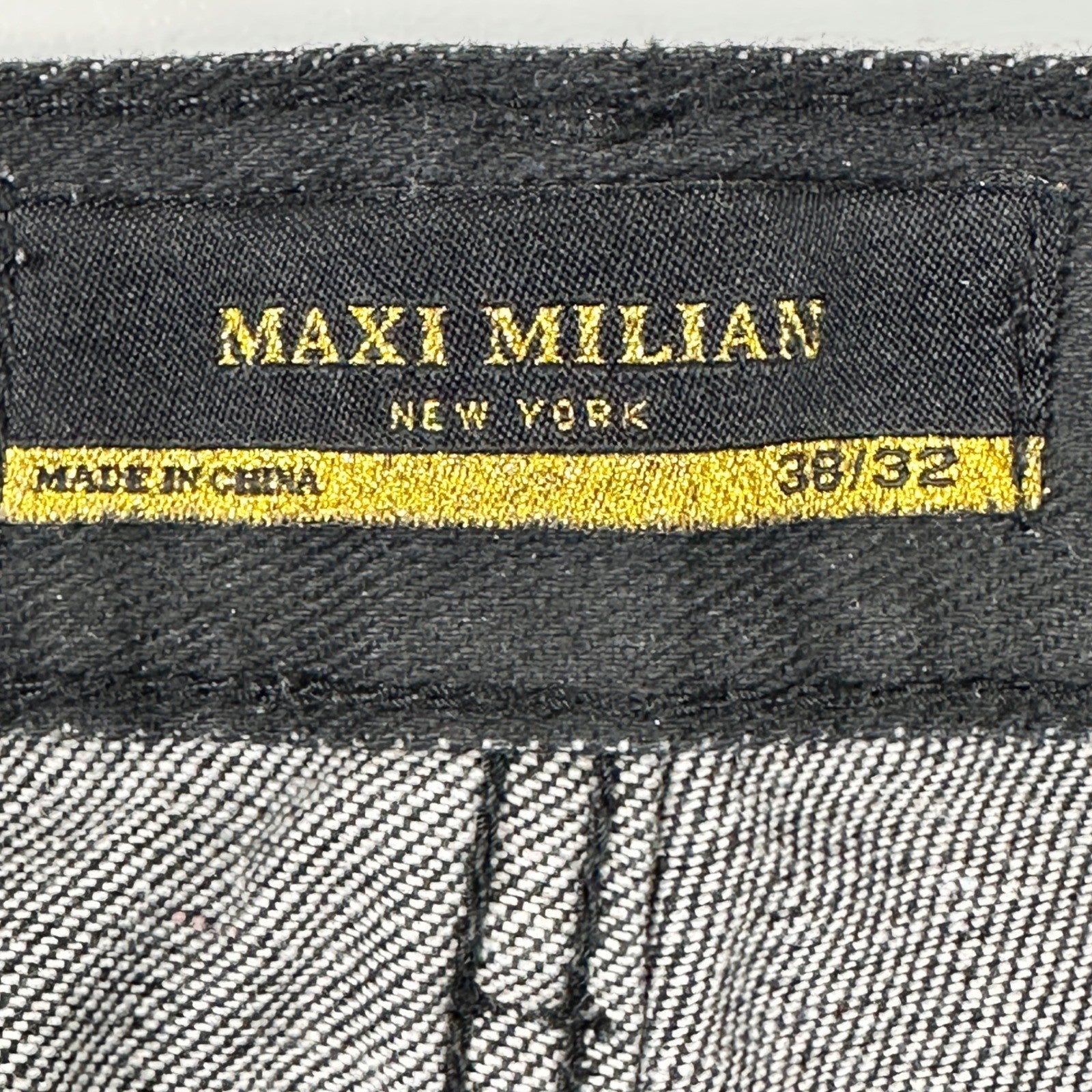 Maxi Milian New York Mens Black Straight Leg Denim Jeans Size 38x32 Dark Wash by Maxi Milian