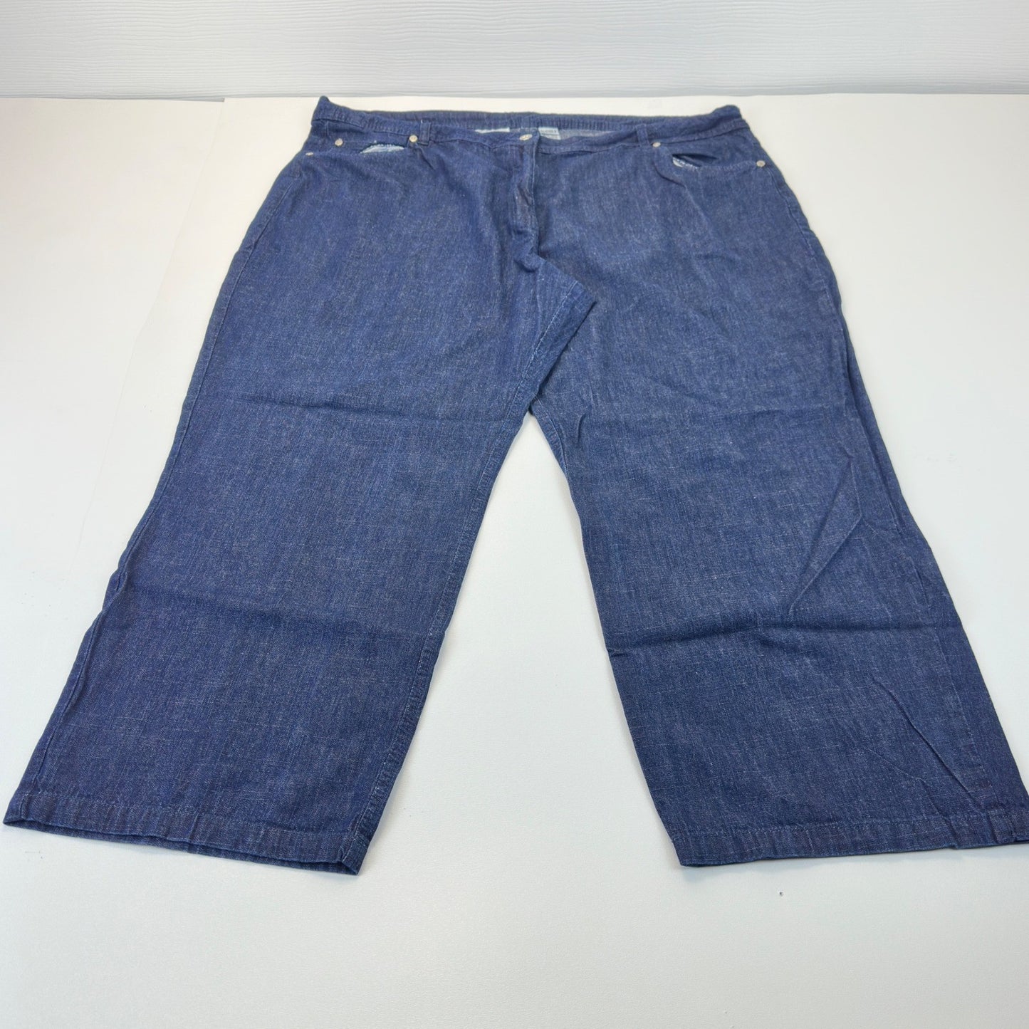 Classic Dark Wash Wide Leg Denim Jeans Plus Size 26W High Rise Blue 31-4765-9 by Unbranded