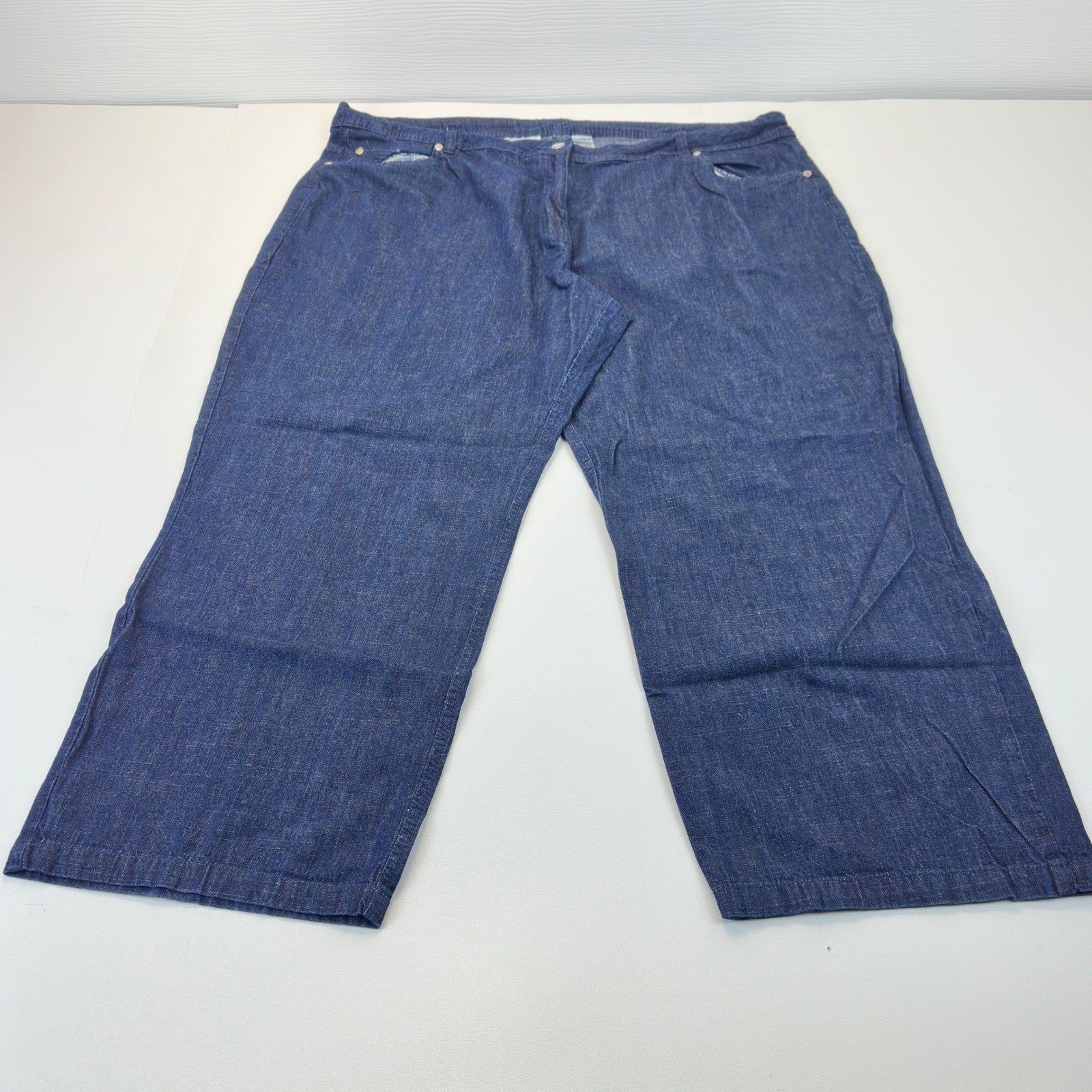 Classic Dark Wash Wide Leg Denim Jeans Plus Size 26W High Rise Blue 31-4765-9 by Unbranded