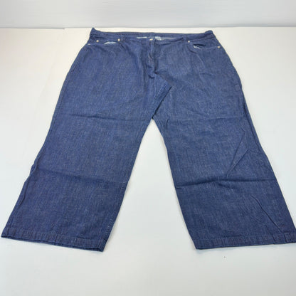 Classic Dark Wash Wide Leg Denim Jeans Plus Size 26W High Rise Blue 31-4765-9 by Unbranded