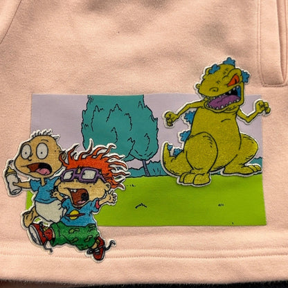 Nickelodeon Rugrats Graphic Sweat Shorts Pink Mens Medium Tommy Chuckie Reptar by Nickelodeon