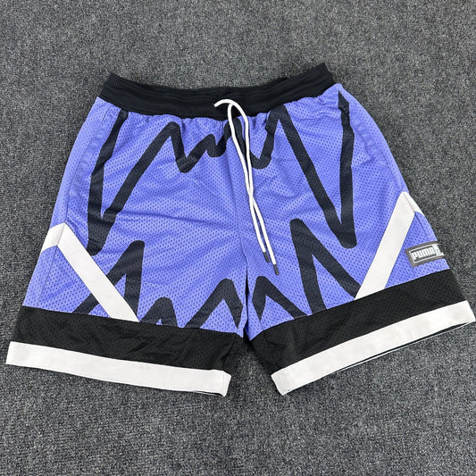 Puma Mens Basketball Shorts Purple Black White Graphic Mesh 530508-06 Size Large by PUMA