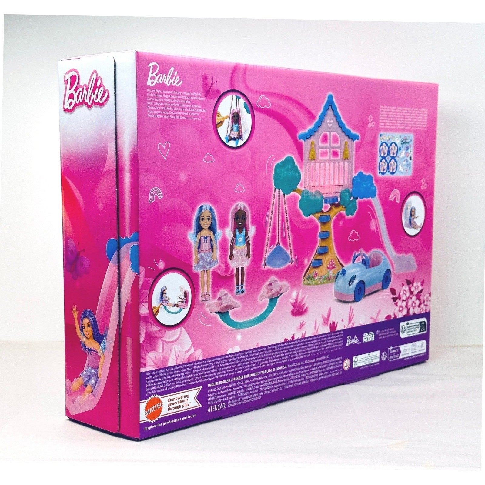 Barbie Chelsea Treehouse Playset Dollhouse Car Swing Rainbow Bridge by Barbie