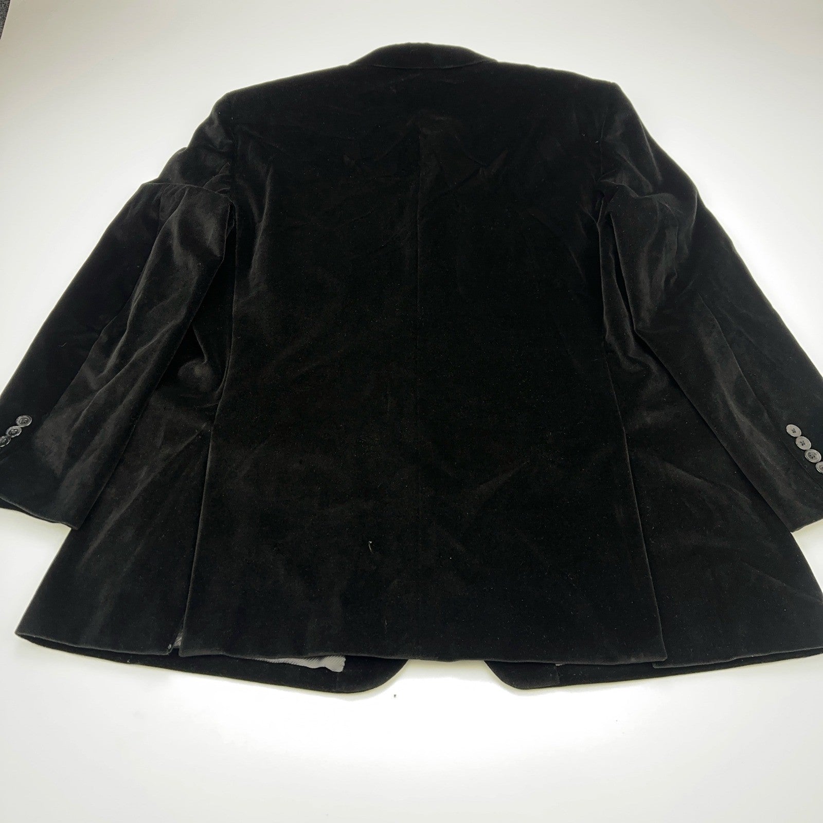 Linea Uomo Mens Black Velvet Blazer 3 Button Sport Coat Jacket 46 REG Cotton by Linea Uomo