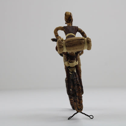 Handcrafted African Banana Fiber Bicycle Cyclist Sculpture Folk Art Figurine by Buysaavy