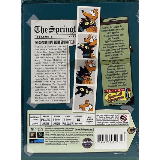 The Simpsons Complete Eighth Season DVD Collector's Edition Sealed by Buysaavy