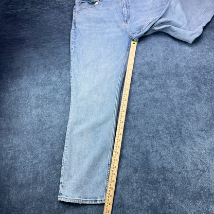 Abercrombie & Fitch 90s Slim Straight Ultra High Rise Jeans Light Wash 34 18s by Abercrombie & Fitch
