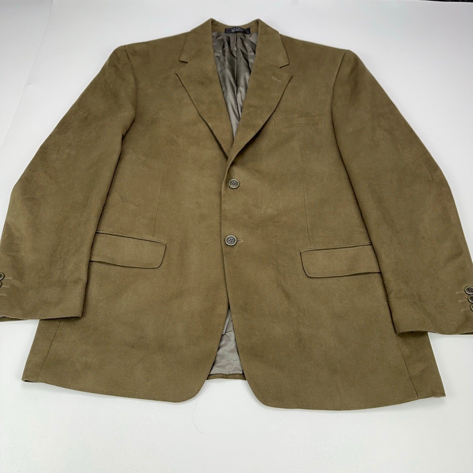 Andrew Fezza Fusion Mens 43R Blazer Olive Brown Faux Suede Sport Coat 2-Button by Andrew Fezza Fusion