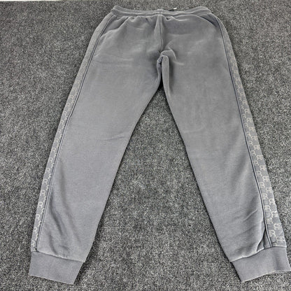 River Island Mens Logo Tape Joggers Charcoal Grey Fleece Sweatpants Large L by River Island