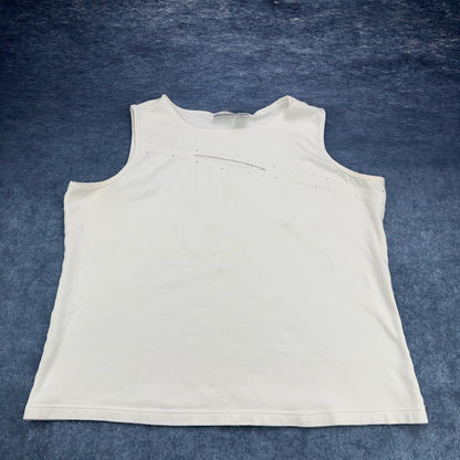 Fashion Bug Tank Top - Rhinestone Accents White by Fashion Bug
