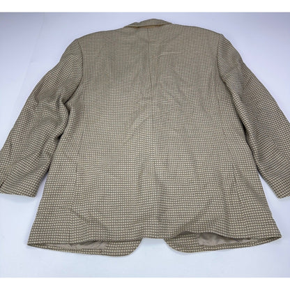 Manci by Mancillas Mens Vintage Micro Check Blazer Sport Coat Brown Tan 42R by Manci by Mancillas